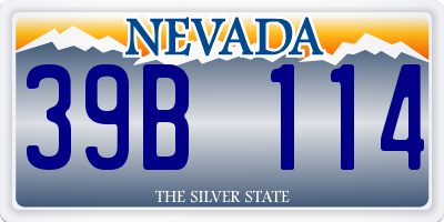 NV license plate 39B114