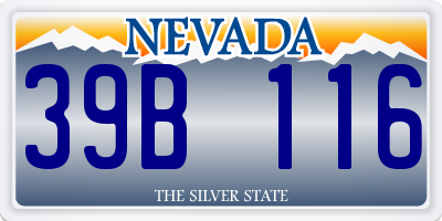 NV license plate 39B116