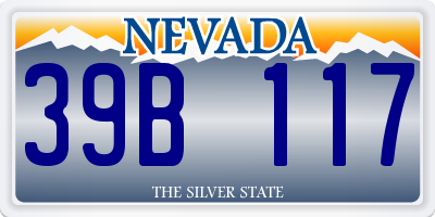 NV license plate 39B117