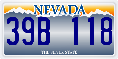 NV license plate 39B118