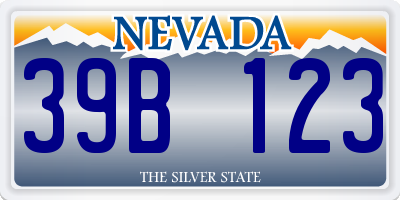 NV license plate 39B123