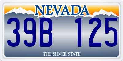 NV license plate 39B125