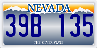 NV license plate 39B135