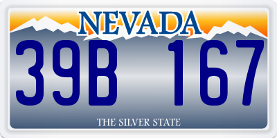 NV license plate 39B167