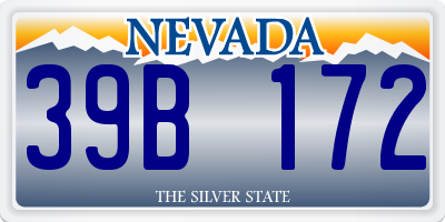 NV license plate 39B172