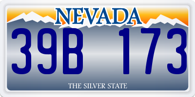NV license plate 39B173