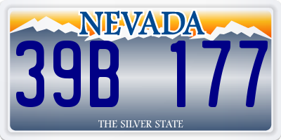 NV license plate 39B177