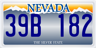 NV license plate 39B182