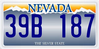 NV license plate 39B187