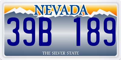 NV license plate 39B189