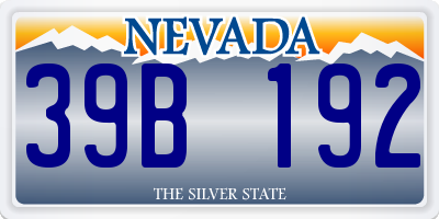 NV license plate 39B192