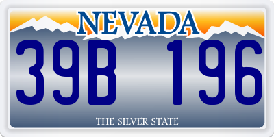 NV license plate 39B196