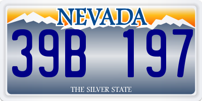 NV license plate 39B197