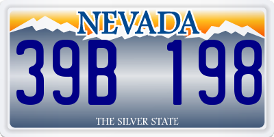 NV license plate 39B198