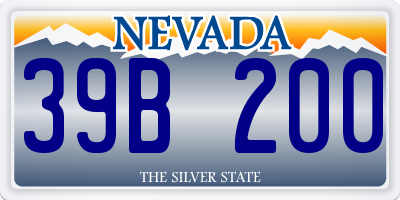NV license plate 39B200