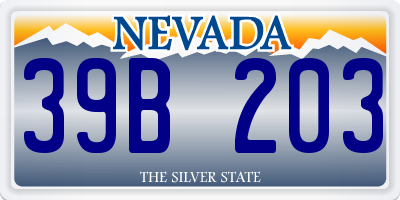 NV license plate 39B203