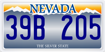 NV license plate 39B205