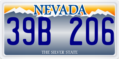 NV license plate 39B206