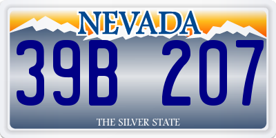 NV license plate 39B207