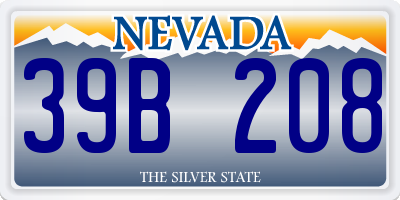 NV license plate 39B208