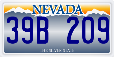 NV license plate 39B209