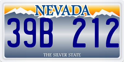 NV license plate 39B212