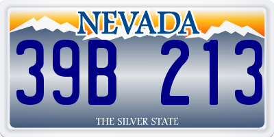 NV license plate 39B213