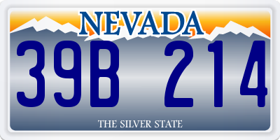 NV license plate 39B214