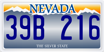 NV license plate 39B216