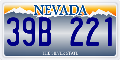 NV license plate 39B221