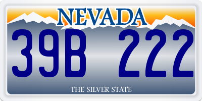NV license plate 39B222