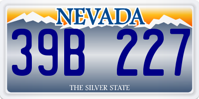 NV license plate 39B227