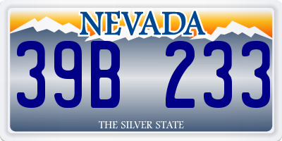 NV license plate 39B233