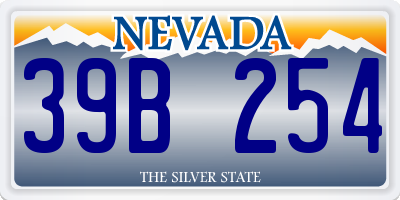 NV license plate 39B254