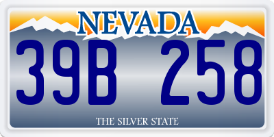 NV license plate 39B258