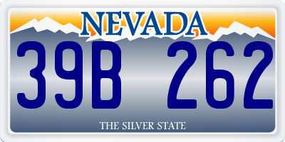 NV license plate 39B262