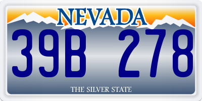 NV license plate 39B278