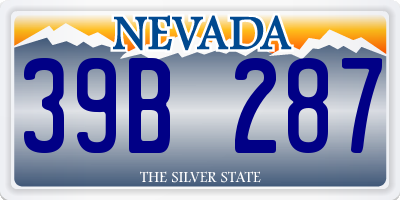 NV license plate 39B287