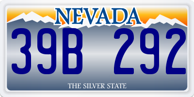 NV license plate 39B292