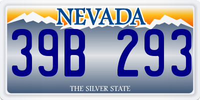 NV license plate 39B293