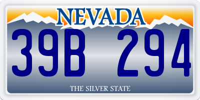NV license plate 39B294