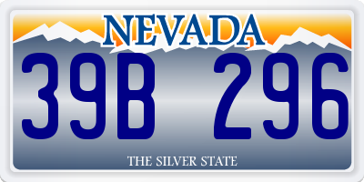 NV license plate 39B296