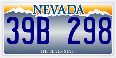 NV license plate 39B298