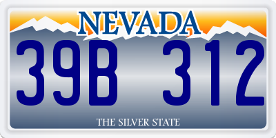 NV license plate 39B312