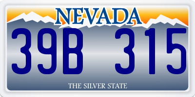 NV license plate 39B315