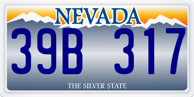 NV license plate 39B317