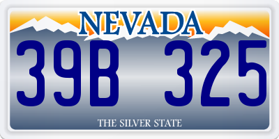NV license plate 39B325