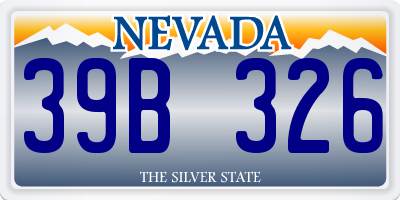 NV license plate 39B326