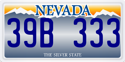 NV license plate 39B333