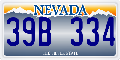 NV license plate 39B334